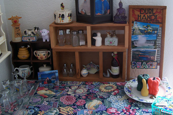Photo of collectible kitchen items on a butcher block