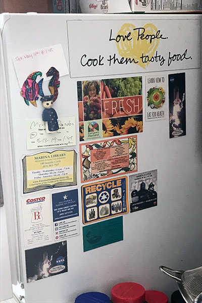 Photo of kitchen magnets on the side of a refrigerator